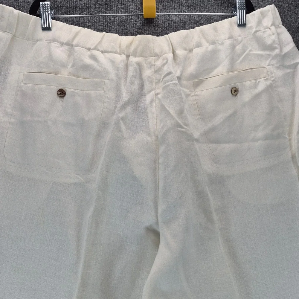 Havana Jack's Cafe Linen Pants Drawstring XXL White Men's